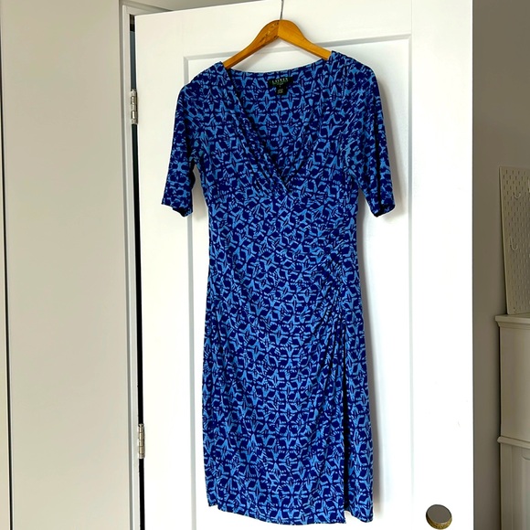 Ralph Lauren dress in blue print - Picture 1 of 9